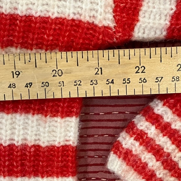 William Rast women’s small Cream with red stripes chunky Knit WOOL blend Sweater - Picture 6 of 13
